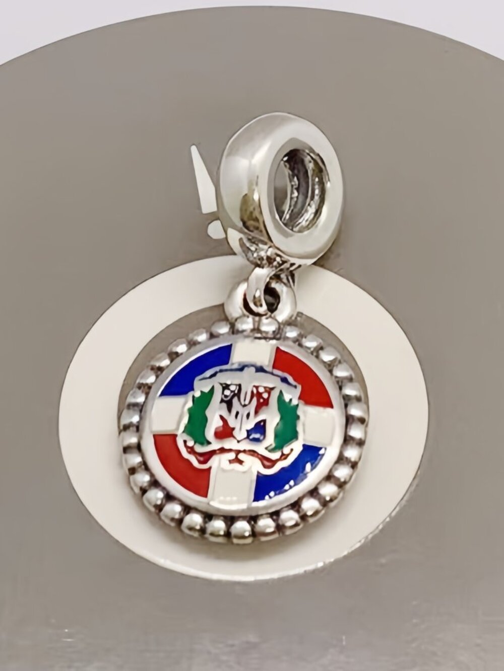 Pandora Dominican Republic Flag Charm Flag Bead Charm Travel Charm S925 Sterling